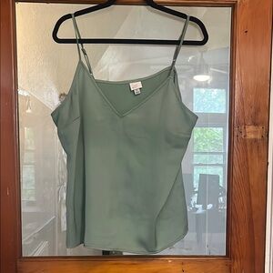 A New Day Green Fitted Camisole Top